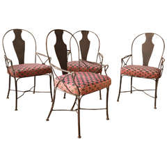 Metal Patio Chairs with Upholstered Seats