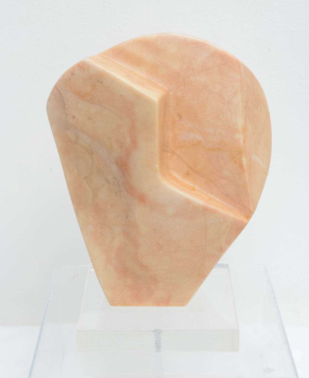 American Mid-Century Modern Abstract Marble Sculpture, Signed D. Schulze For Sale