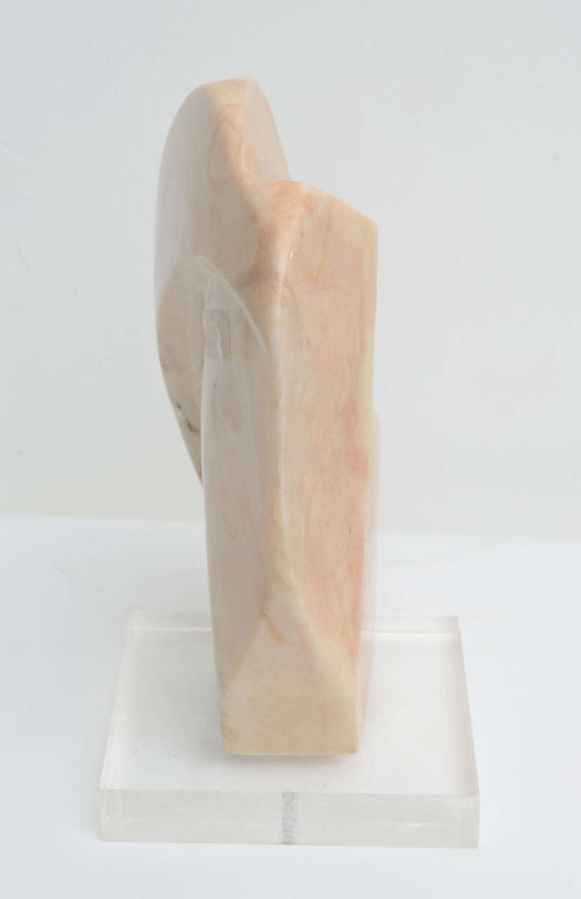 20th Century Mid-Century Modern Abstract Marble Sculpture, Signed D. Schulze For Sale