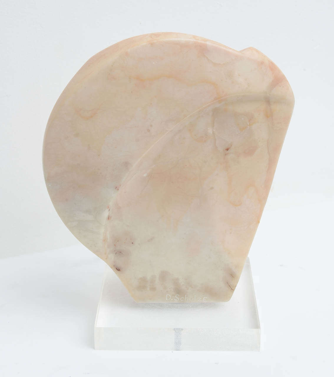 Mid-Century Modern Abstract Marble Sculpture, Signed D. Schulze For Sale 1