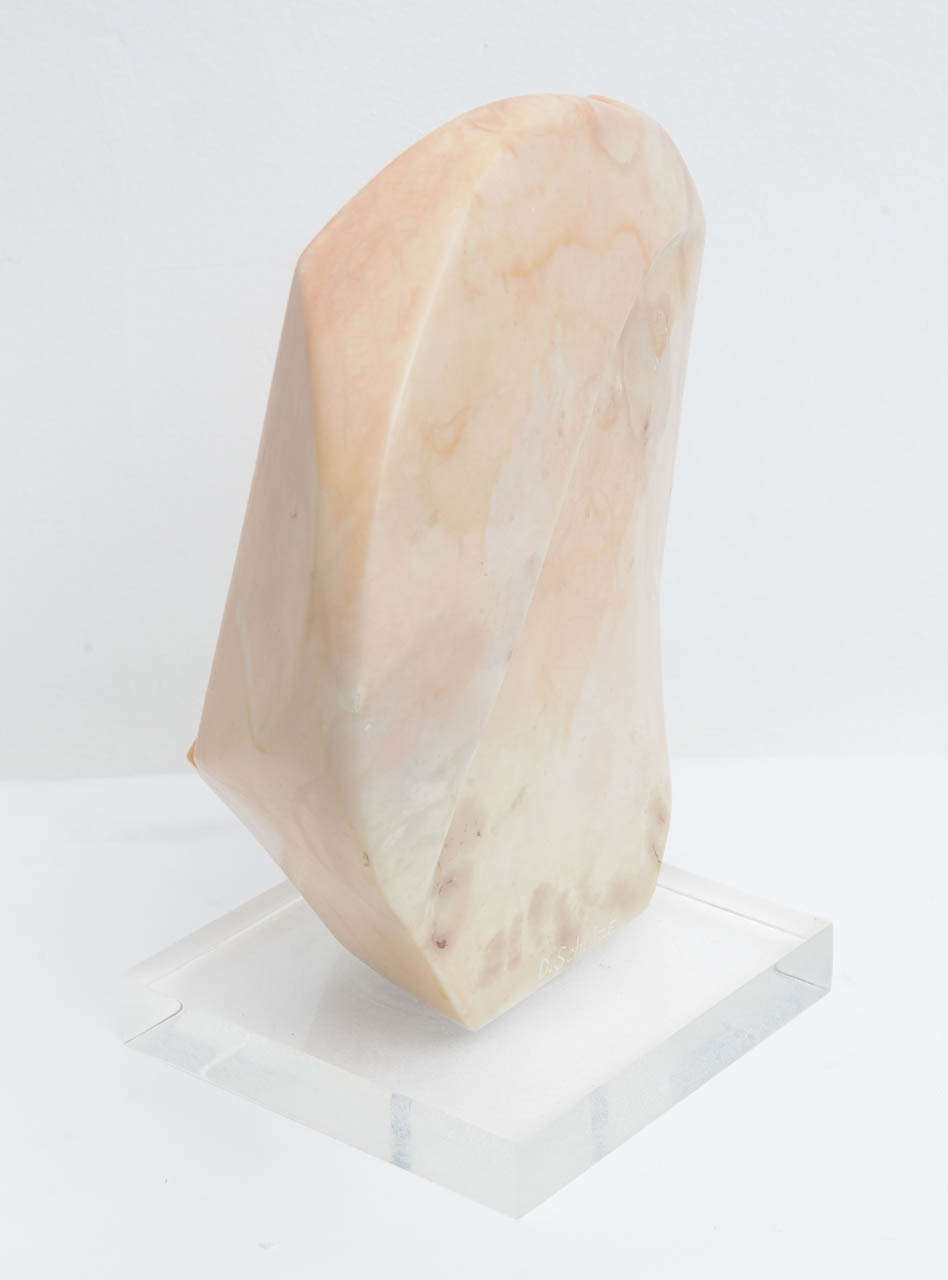 Mid-Century Modern Abstract Marble Sculpture, Signed D. Schulze For Sale 4