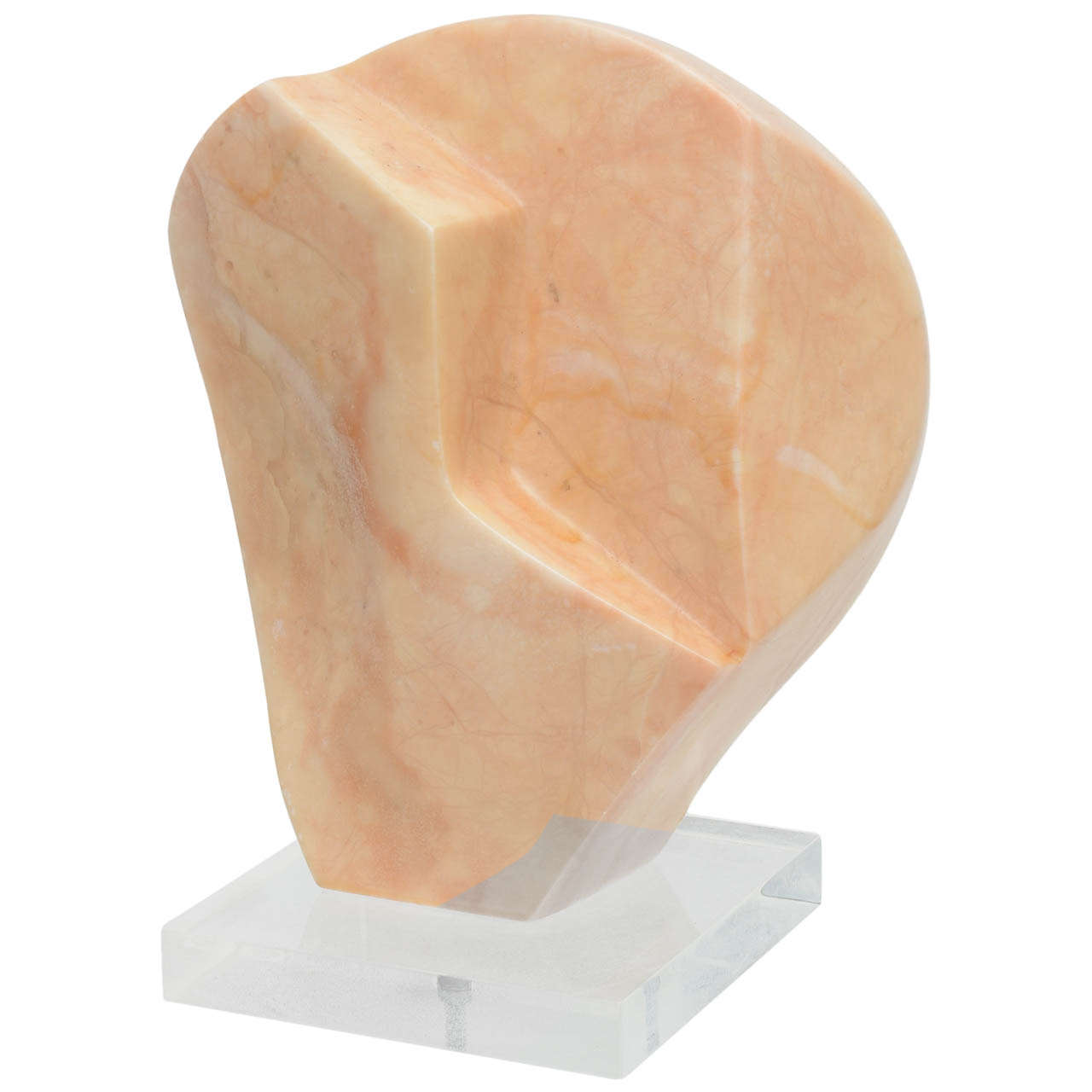 Mid-Century Modern Abstract Marble Sculpture, Signed D. Schulze For Sale