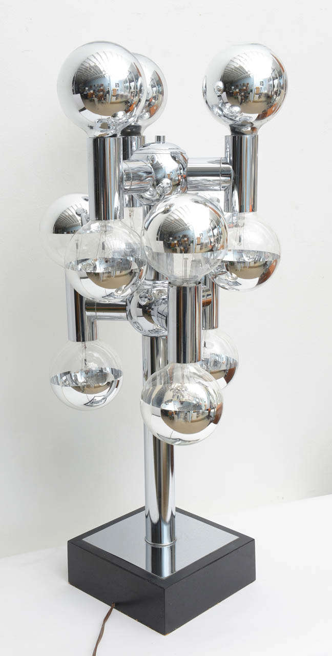 Monumental 1970, s Pair Of Sonneman  Chrome Sculptural  Sputnik Lamps 1