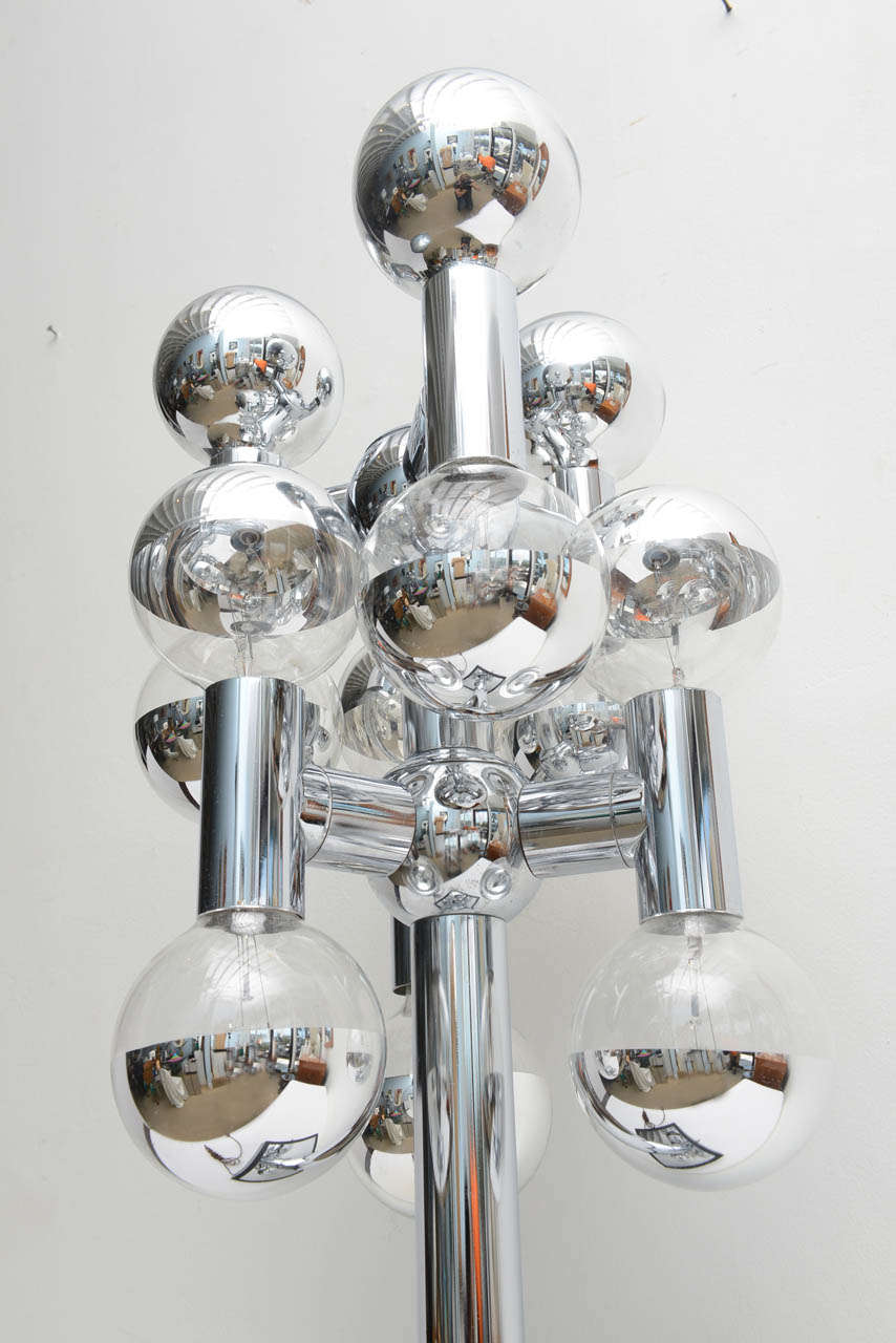 Monumental 1970, s Pair Of Sonneman  Chrome Sculptural  Sputnik Lamps 3
