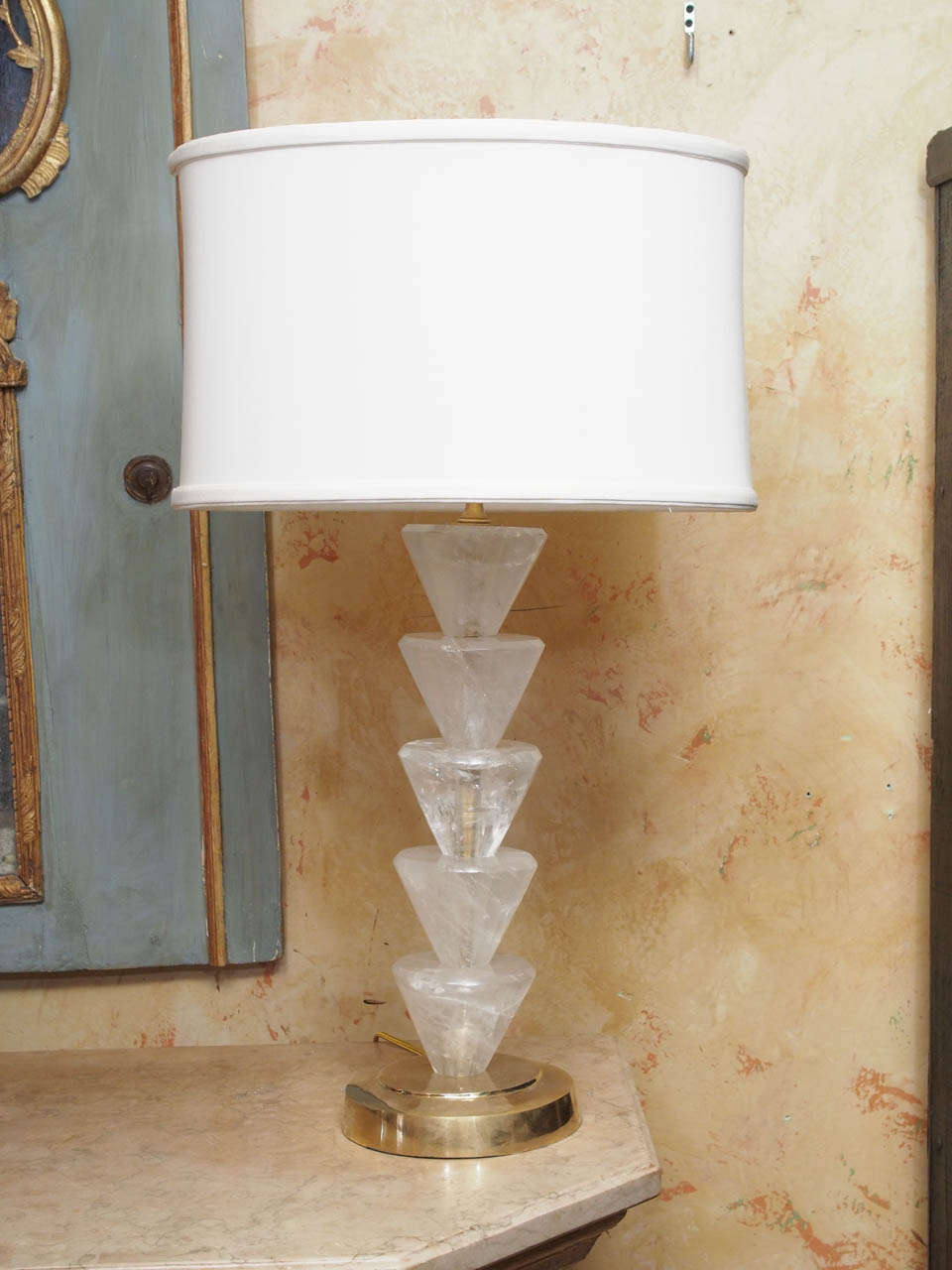 Pair of French Rock Crystal Table Lamps