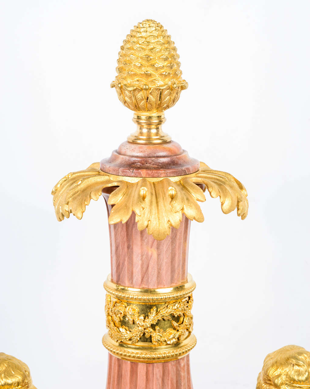 Louis XVI Fabulous Pink Marble Garniture Urns For Sale