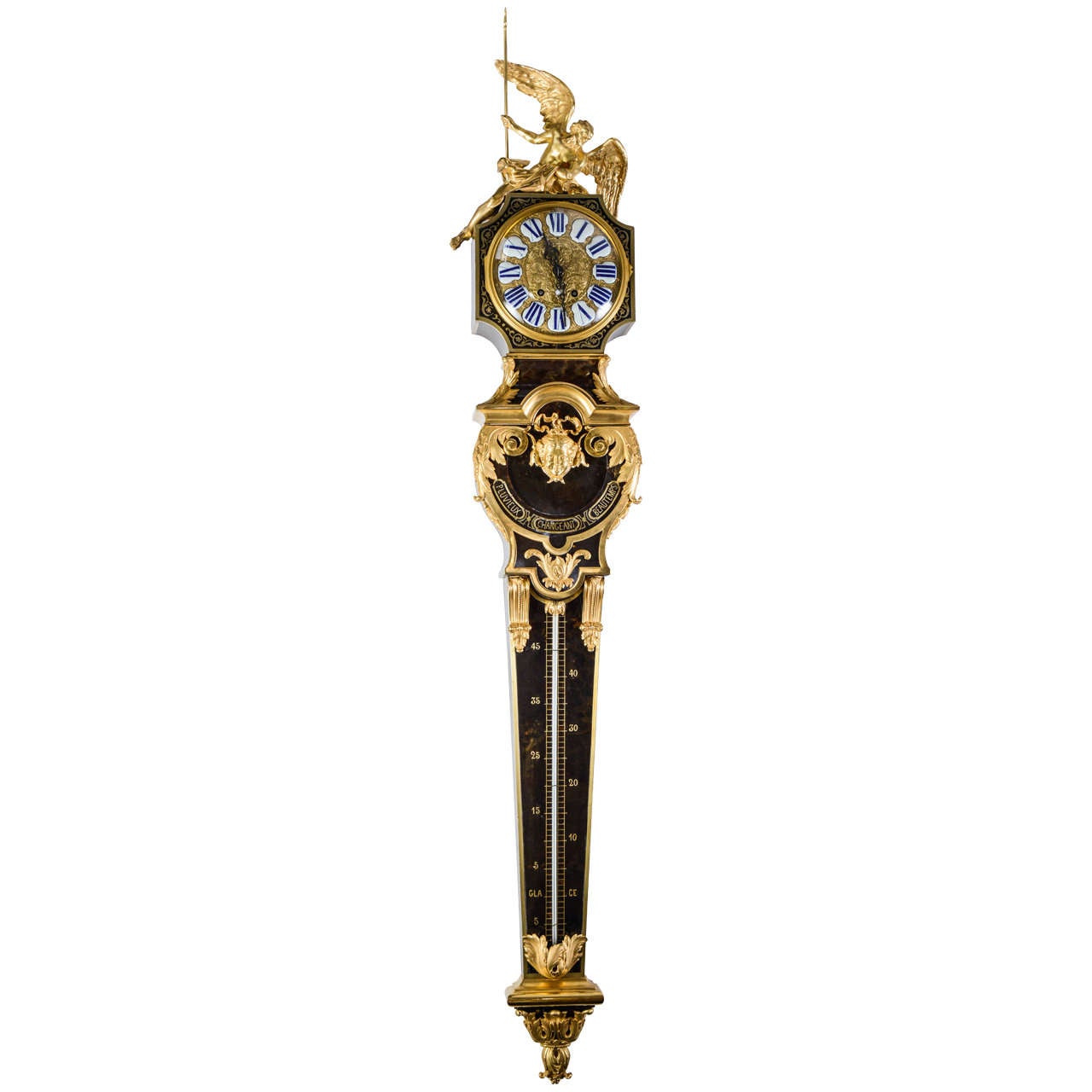 Exceptional Wall Clock in Black Scale For Sale