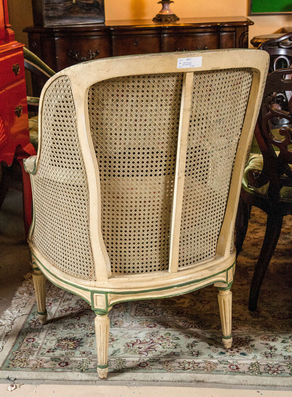 Mid-20th Century Pair of Bergere Chairs in the Style of Louis XVI