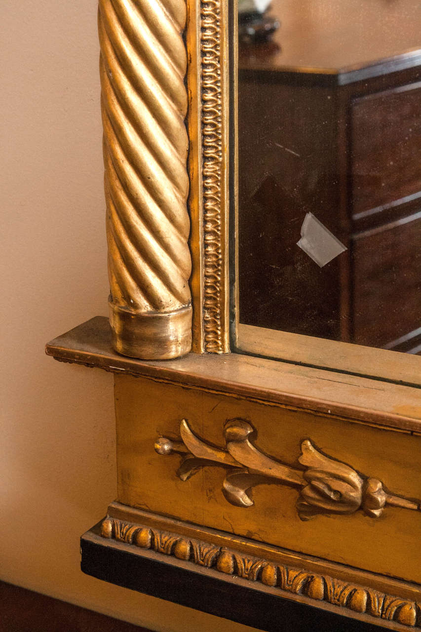 Wood Late 19th Century Italian Neoclassical Paint Decorated Pier Mirror For Sale