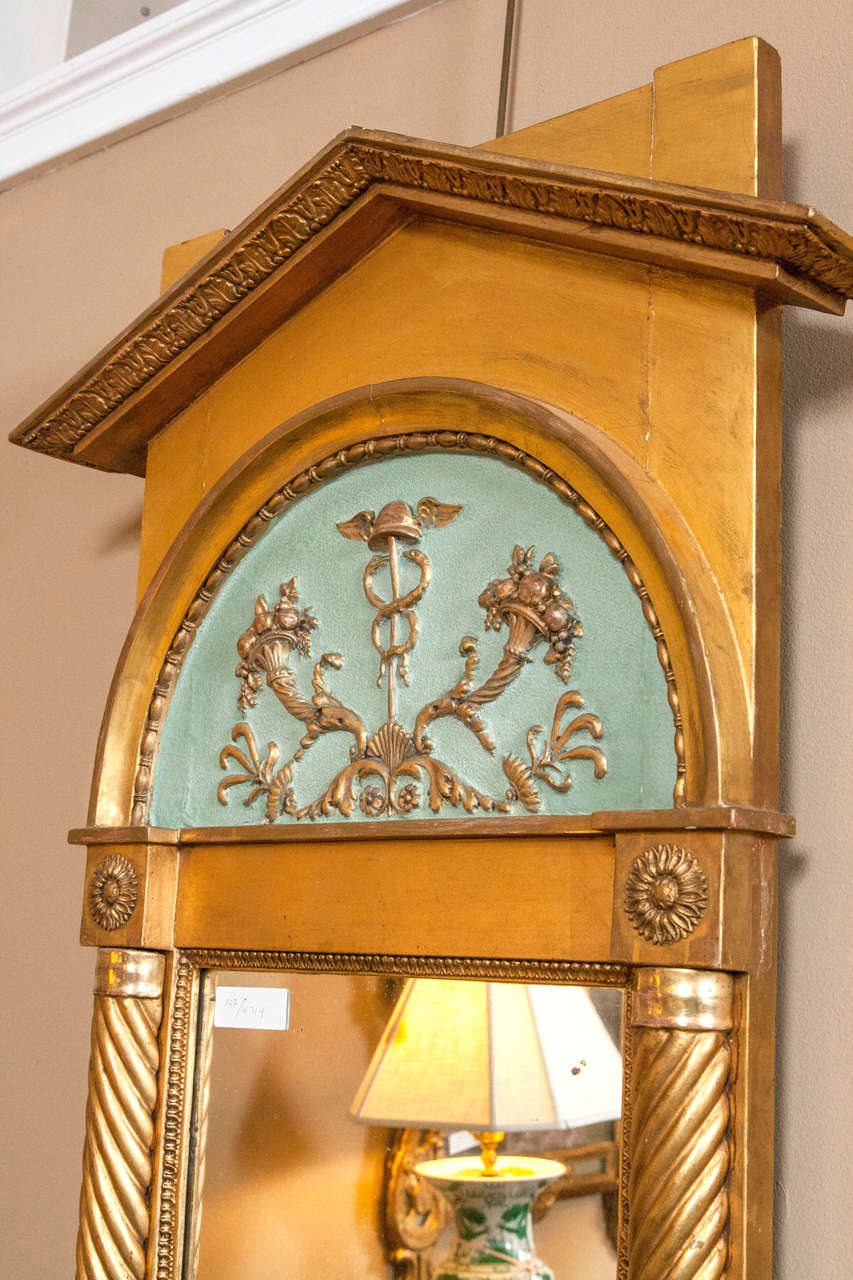 Late 19th Century Italian Neoclassical Paint Decorated Pier Mirror For Sale 1