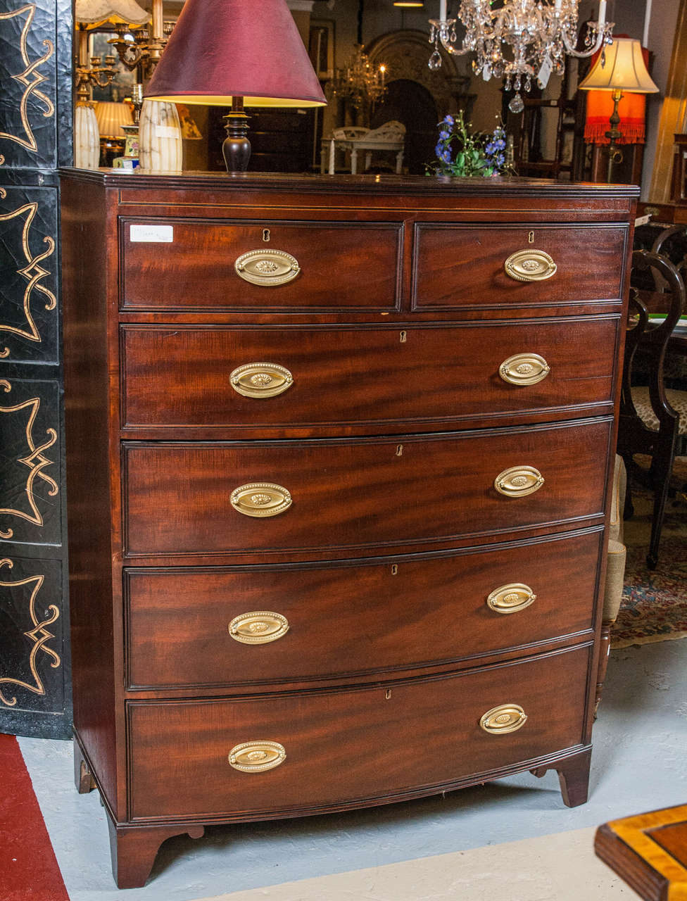 19th Century Georgian Style Bow Front Chest of Drawers