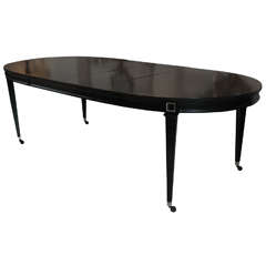 Ebonized Bronze Mounted Dining Table in the Style of Maison Jansen