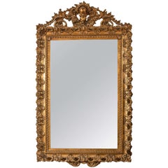 Early 19th Century Gilt Gold Wooden Mirror Solid Wood Exquisitely Carved