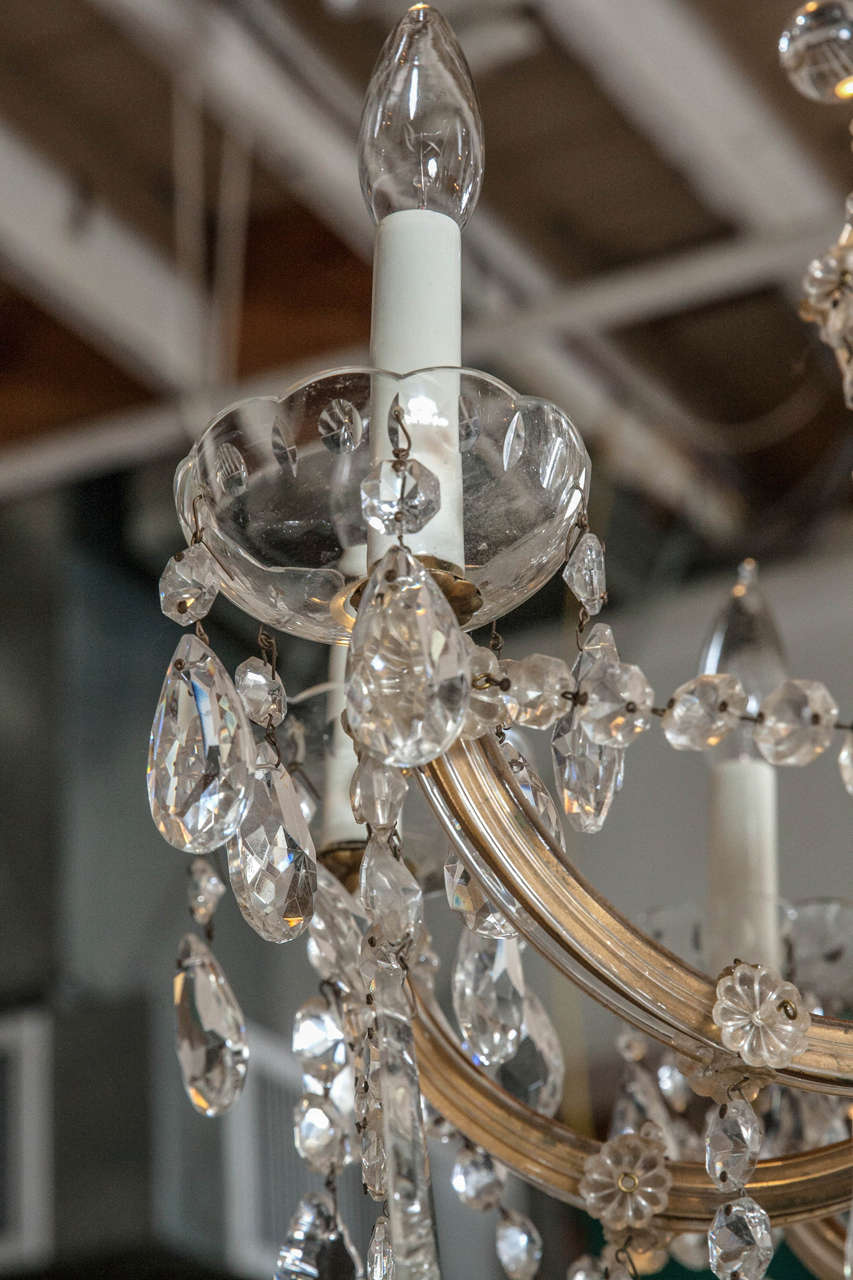 French Hollywood Regency Eight-Light Crystal Chandelier