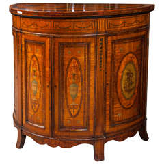 Adams Style Demilune Cabinet or Nightstand
