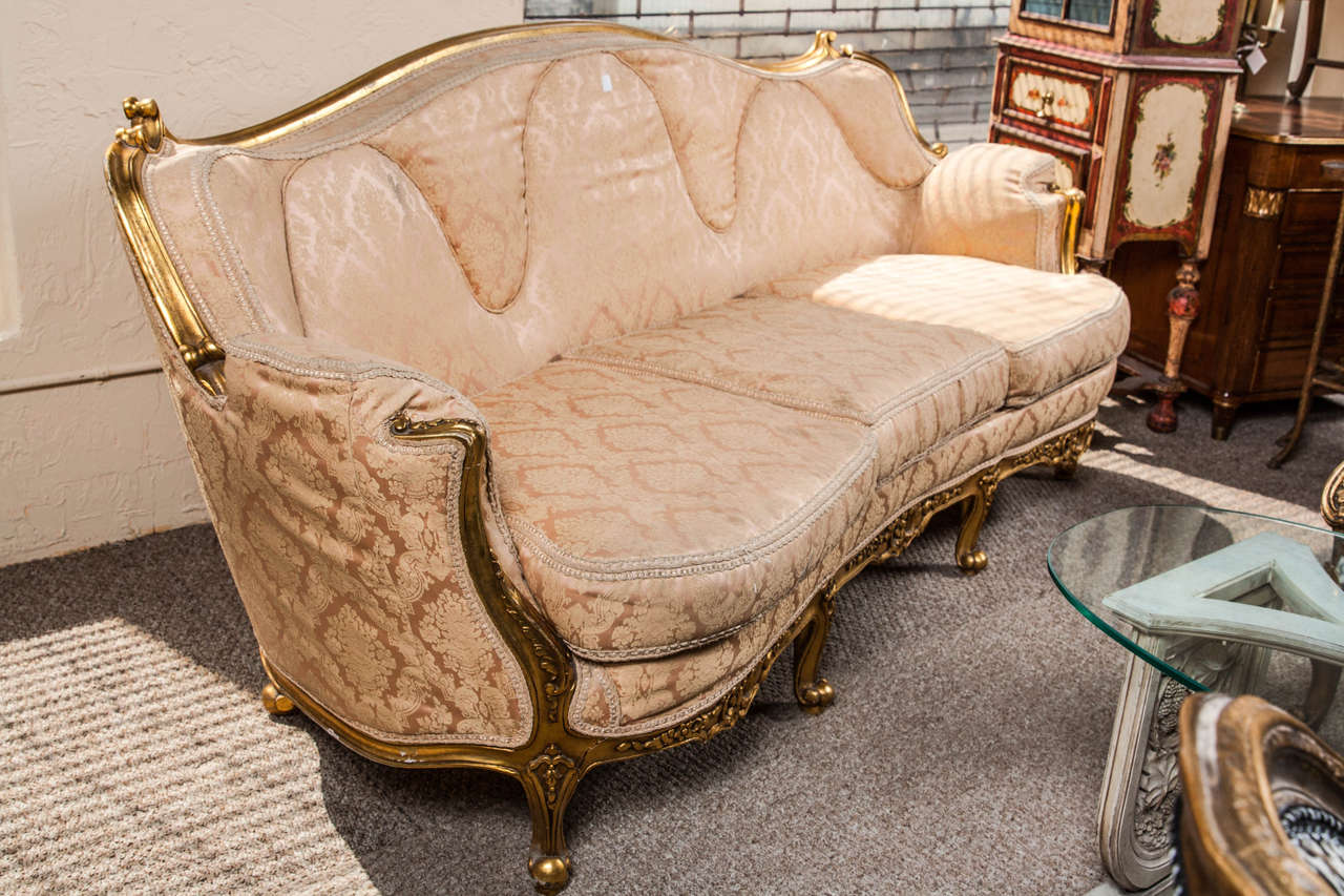 Louis XV Style Giltwood Sofa at 1stDibs