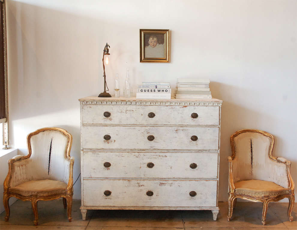an impressive and handsome swedish highboy in it's original finish.