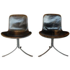 A Pair Of Poul Kjaerholm Pk-9 Chairs , Denmark 1953