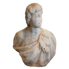 Large Marble Bust of a Young Man Italy 17th Century Large Marble Bust of a Young Man Italy 17th Century