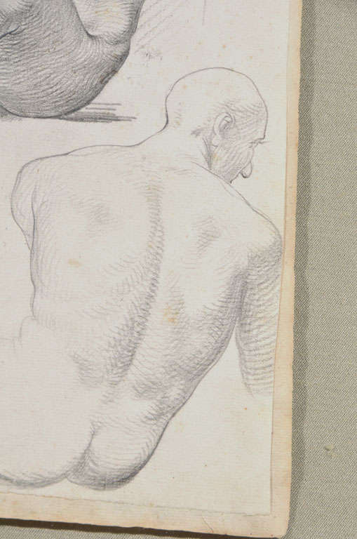 18th Century Male Study Drawing In Excellent Condition In Houston, TX