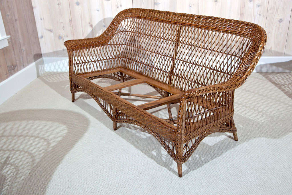 Antique Bar Harbor Wicker Set In Excellent Condition In Old Saybrook, CT