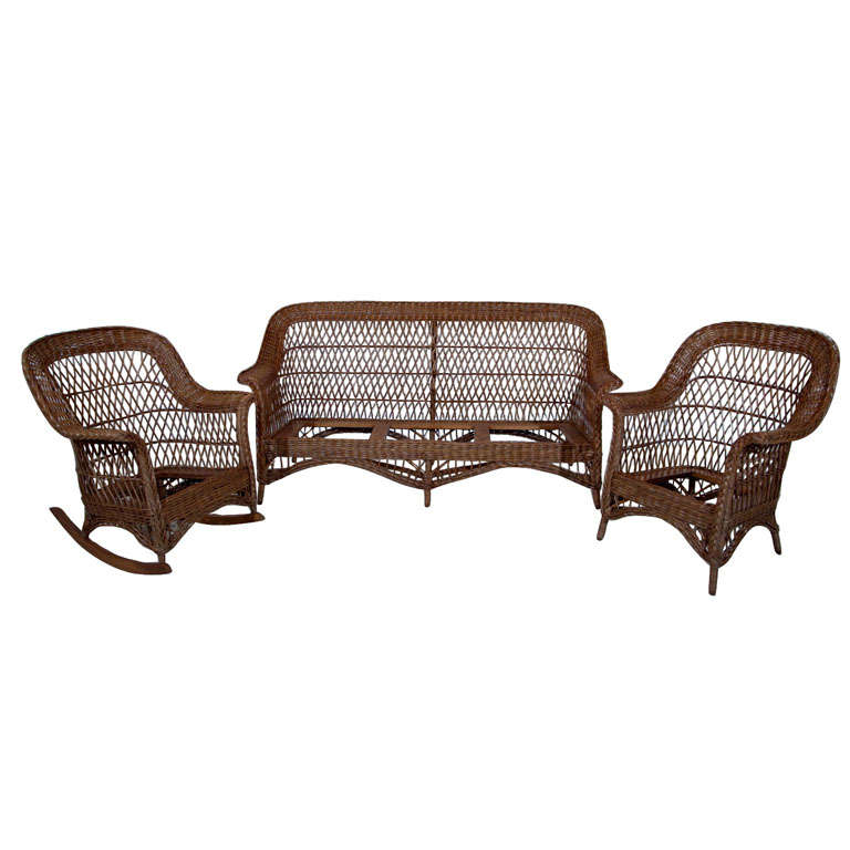 Antique Bar Harbor Wicker Set