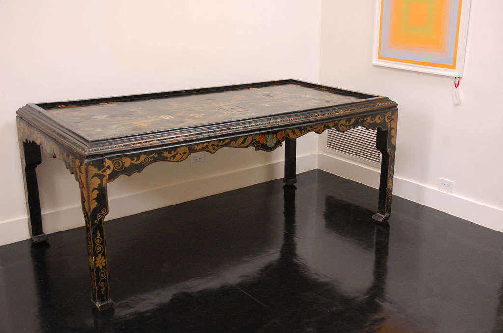 An Imposing Chinese Paint Decorated Center Table