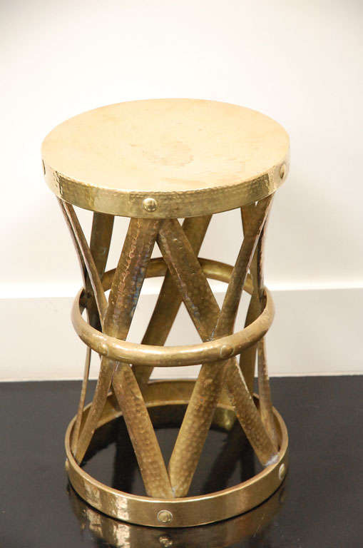 A Woven Brass Occasional Table