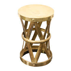 A Woven Brass Occasional Table
