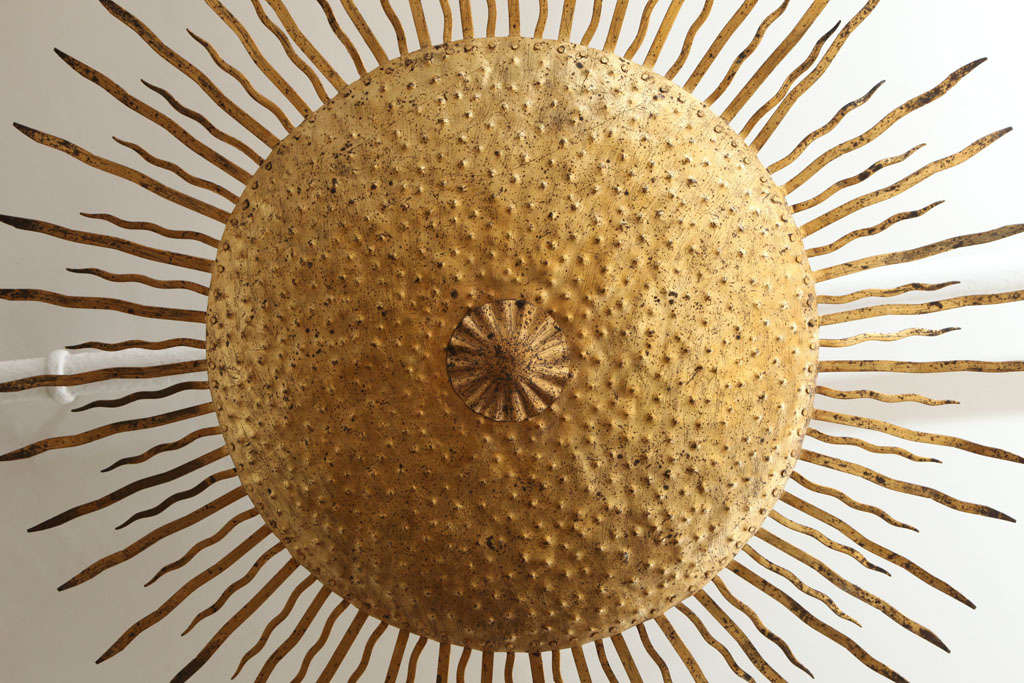 Mid-20th Century Sun Ceiling Sconce