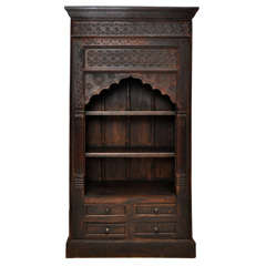 Antique Indian Hand Carved Bookcase