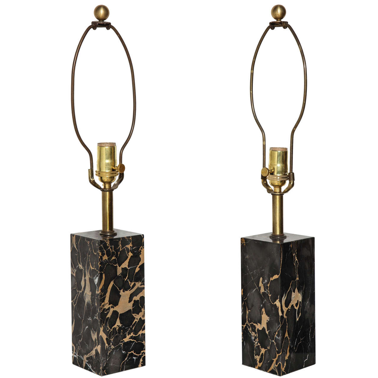 pair of Elegant Marble Lamps