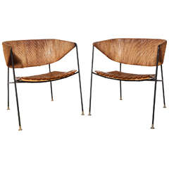 rare pair of Arthur Umanoff Lounge Chairs