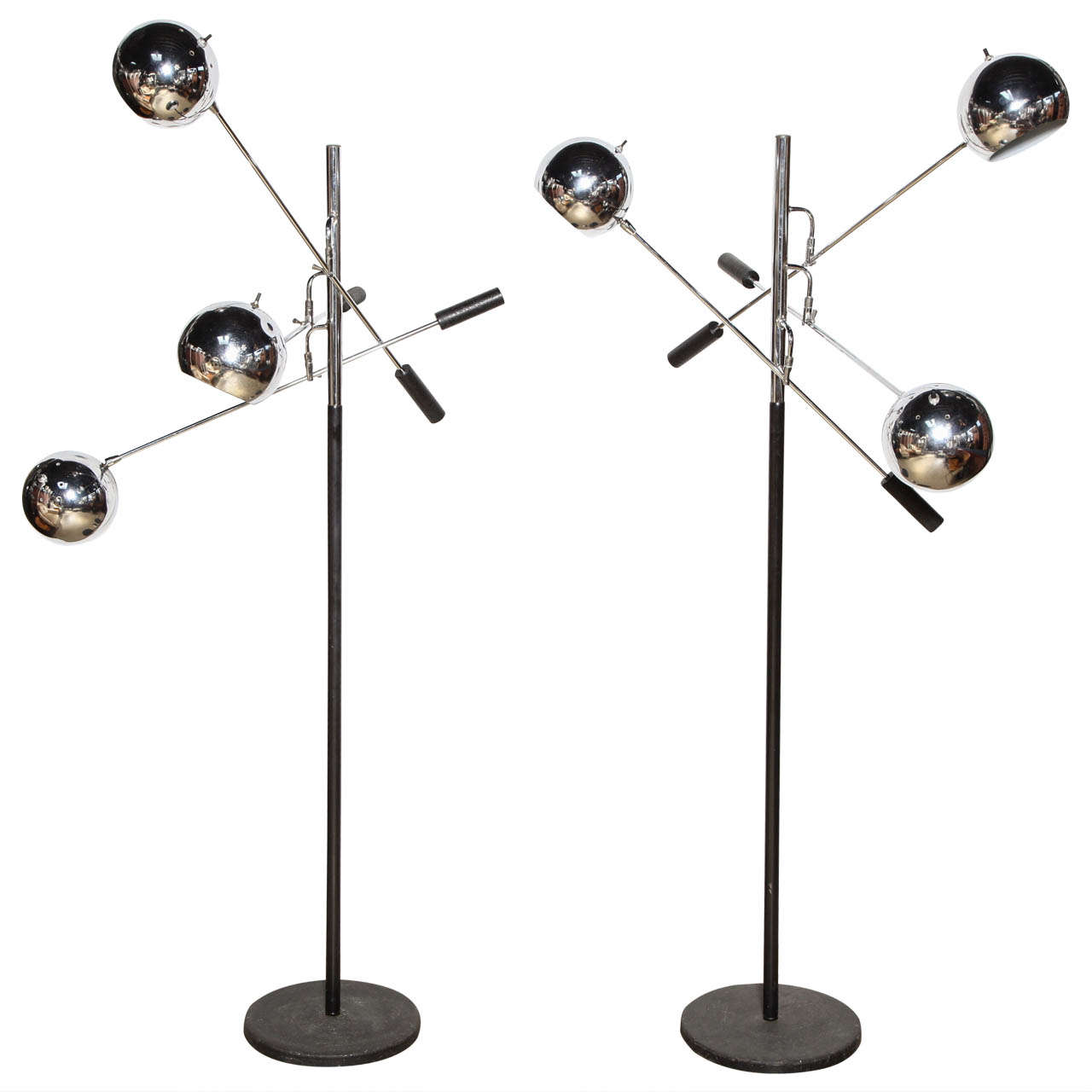 pair of Robert Sonneman "Orbiter" Floor Lamps