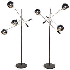 Vintage pair of Robert Sonneman "Orbiter" Floor Lamps