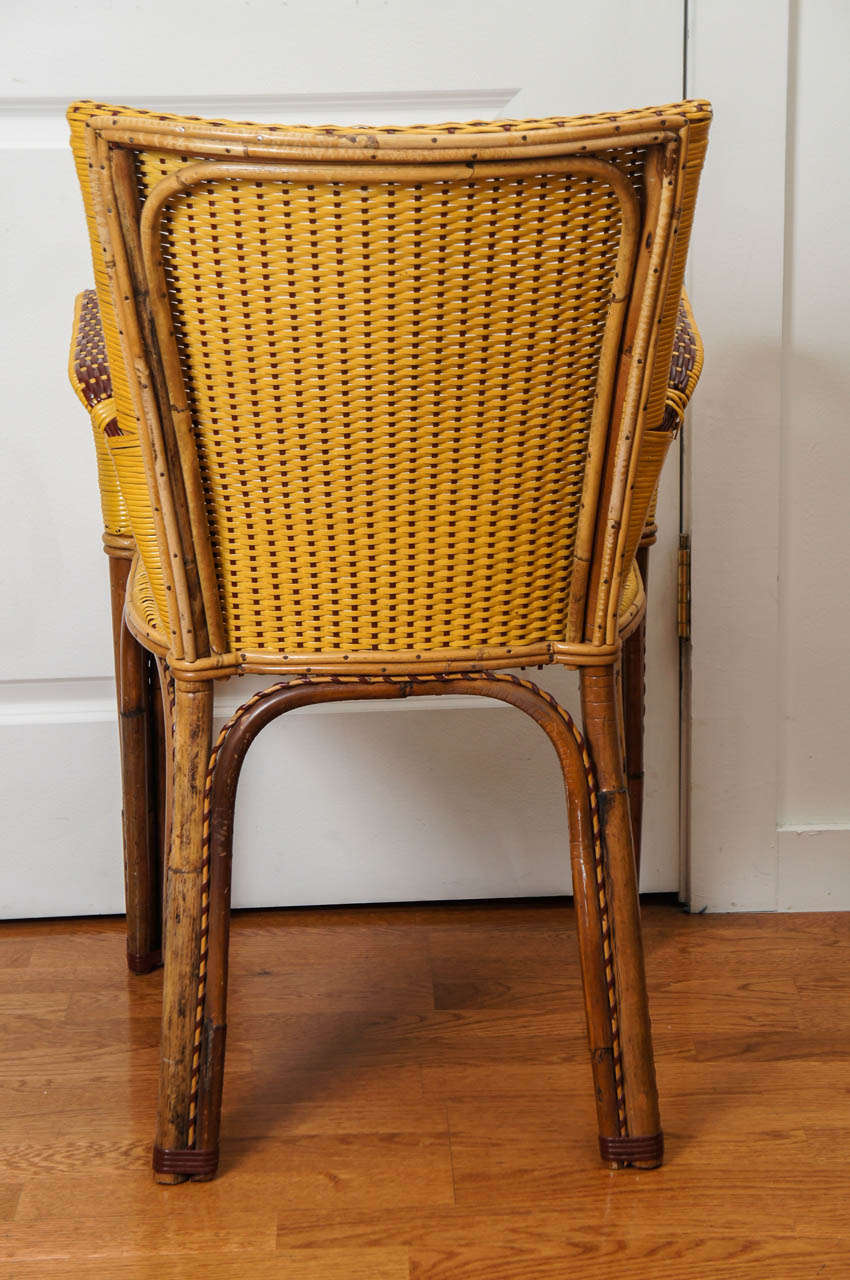 French Wicker Bistro Chairs In Good Condition In Hudson, NY