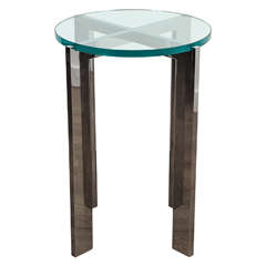 Holly Hunt, Glass and Chrome Side Table
