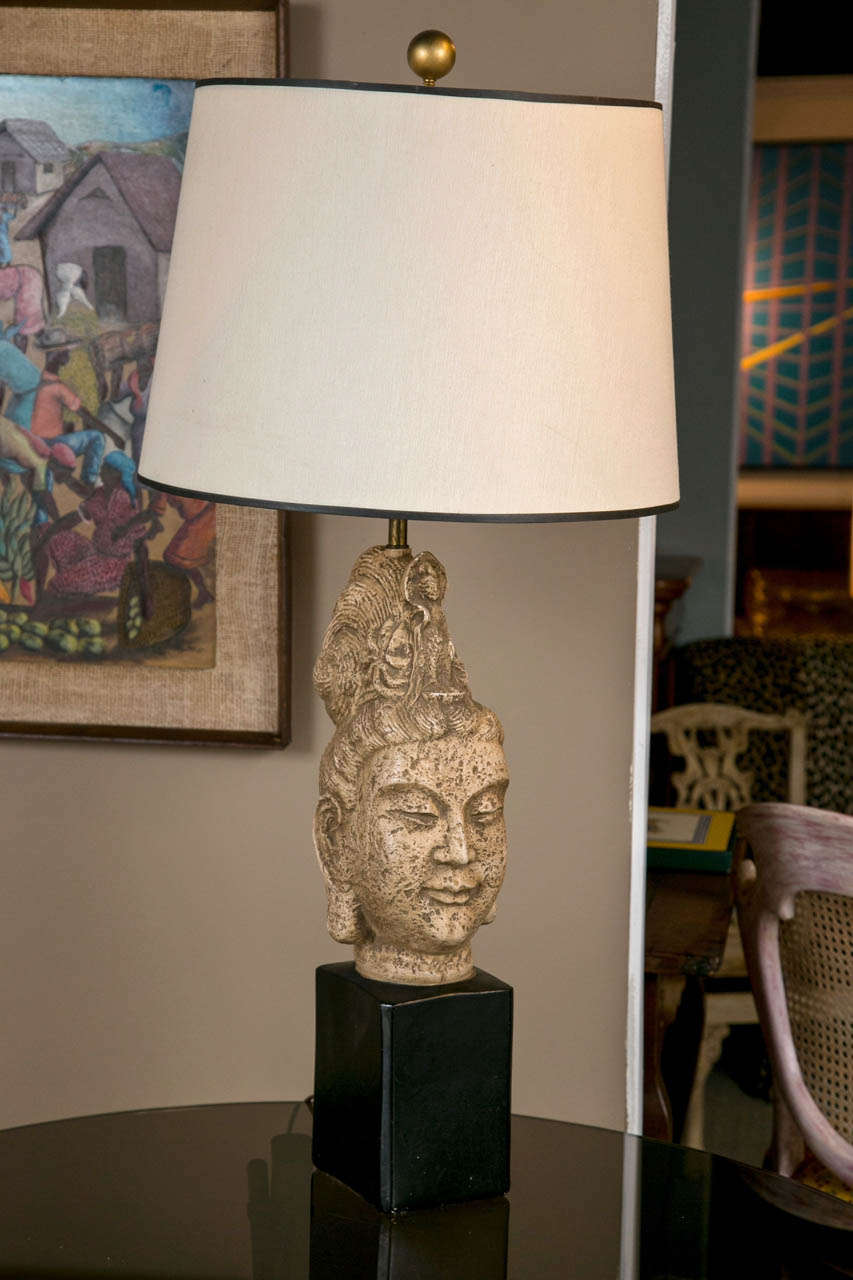 Head of Buddha James Mont style lamp.