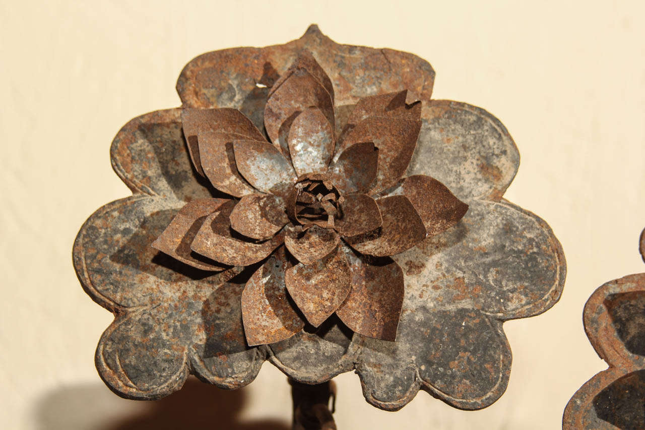Chinese Iron Lotus Ornaments In Good Condition For Sale In Seattle, WA