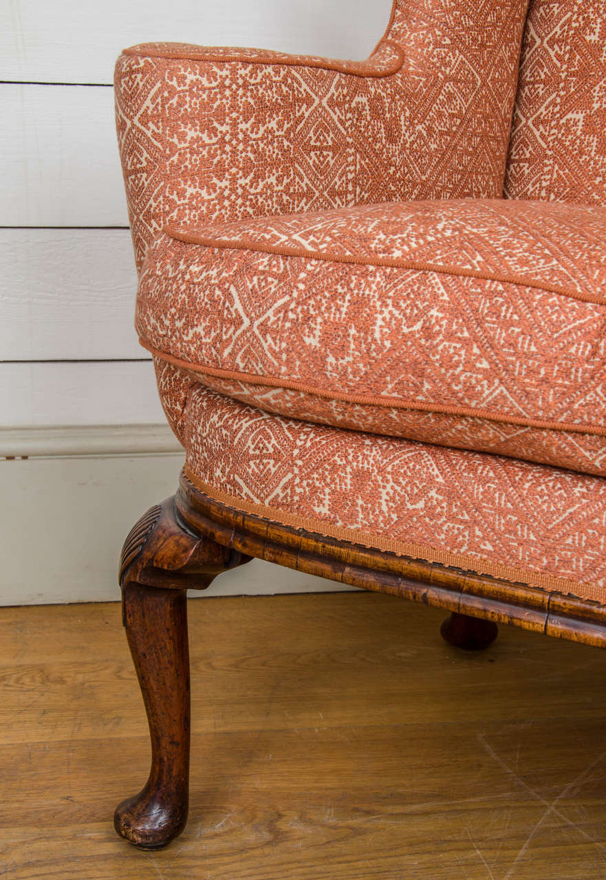 English George I Walnut Wingback Chair