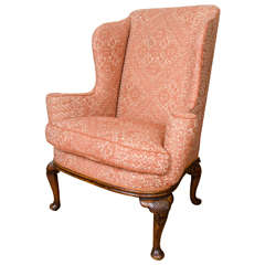 George I Walnut Wingback Chair