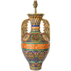 Antique Late 19th Century Pottery Vase in the Iznik Taste