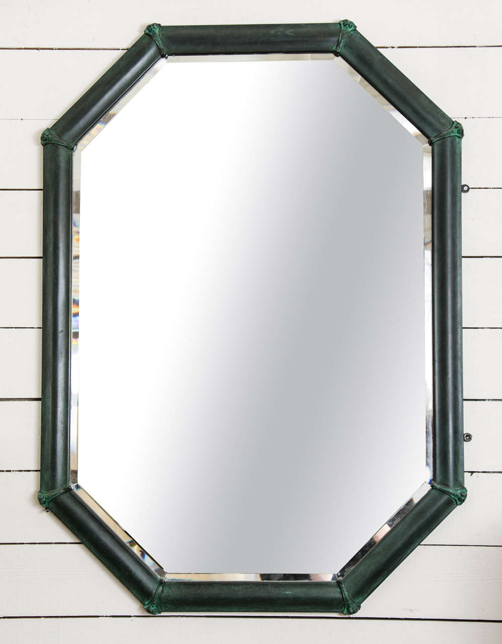 Art Deco Bronze Framed Octagonal Mirror