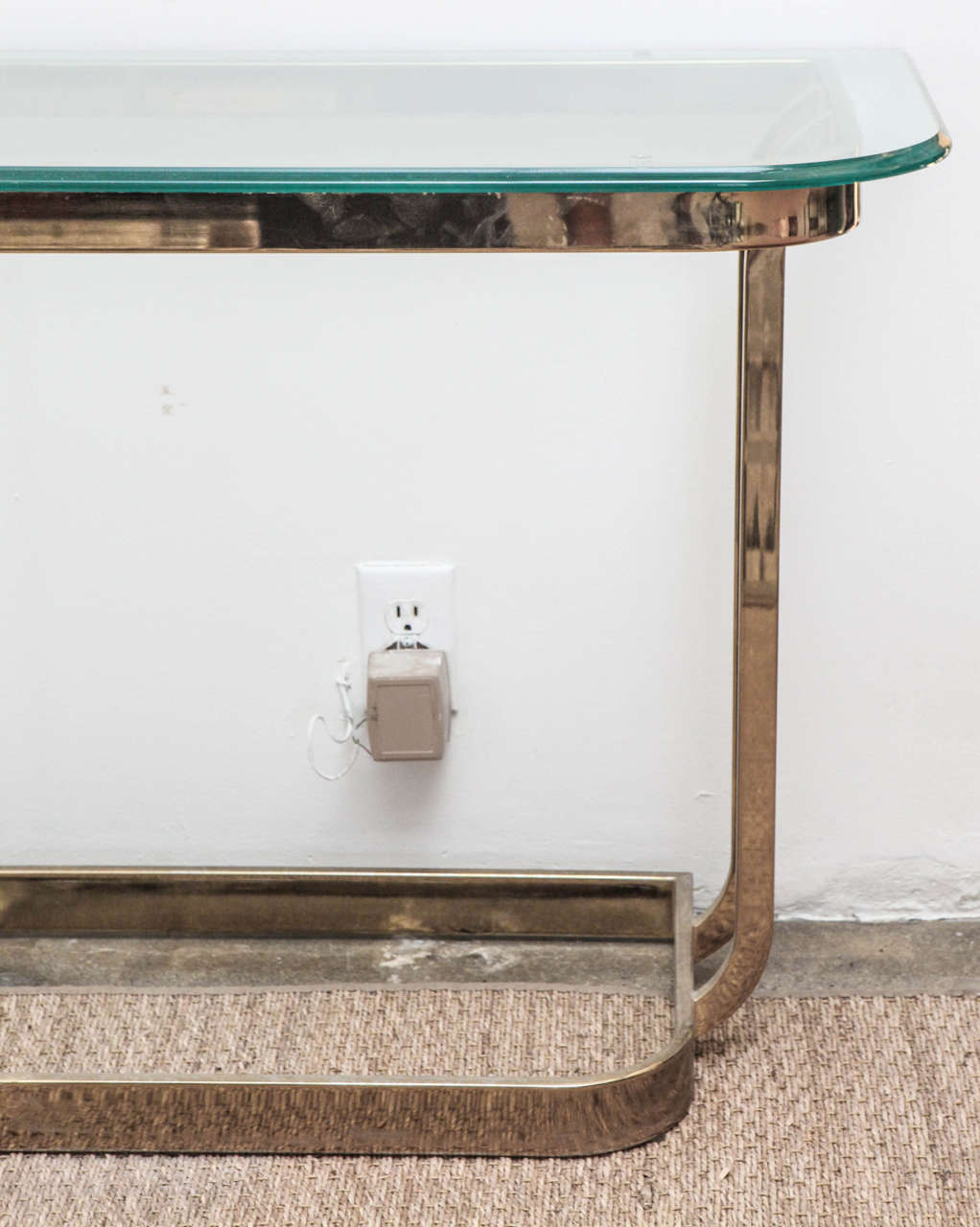 Milo Baughman Glass and Brass Console Table In Excellent Condition In Santa Monica, CA