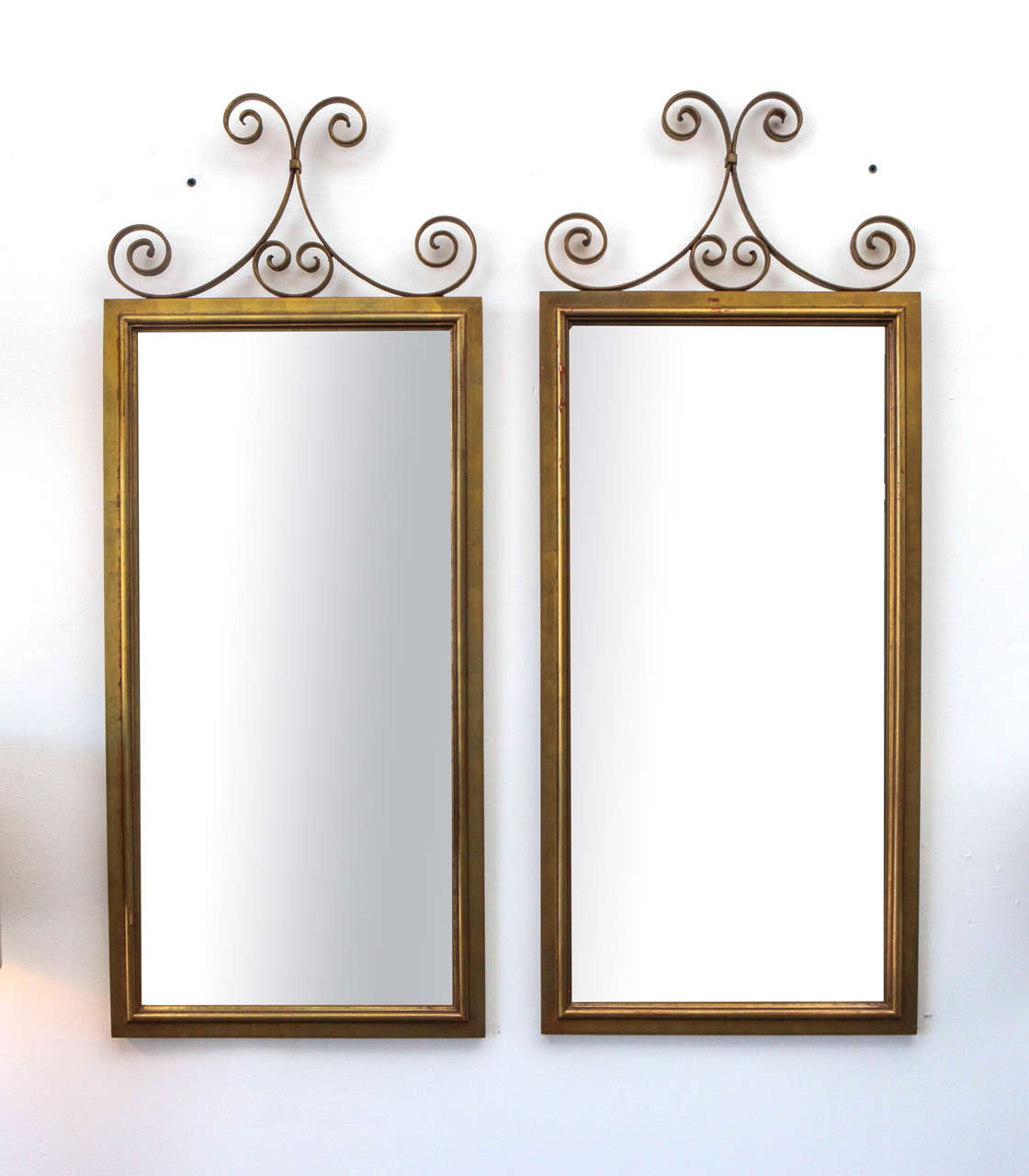 Painted gold mirrors, great quality.