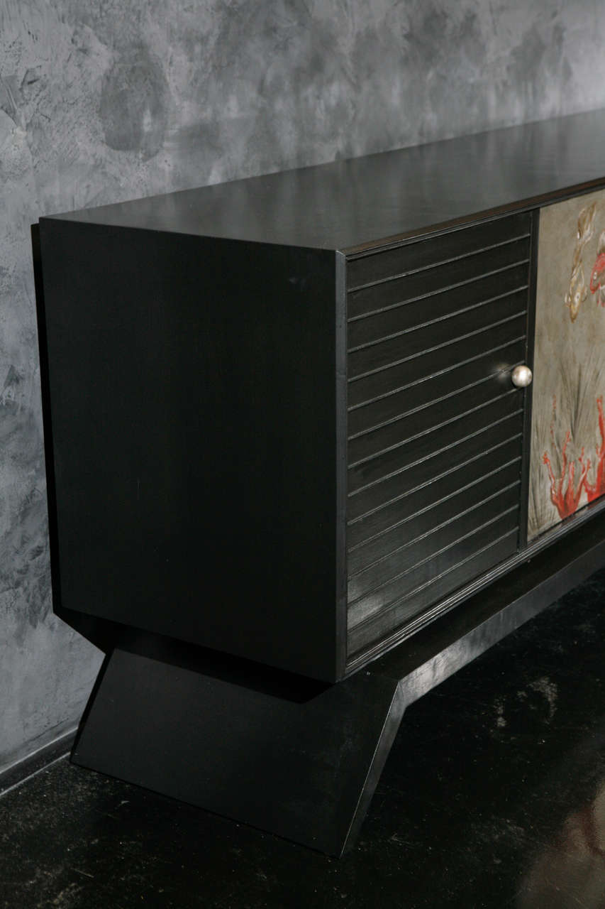 Silver Leaf Unique Sideboard in the style of Jean Dunand