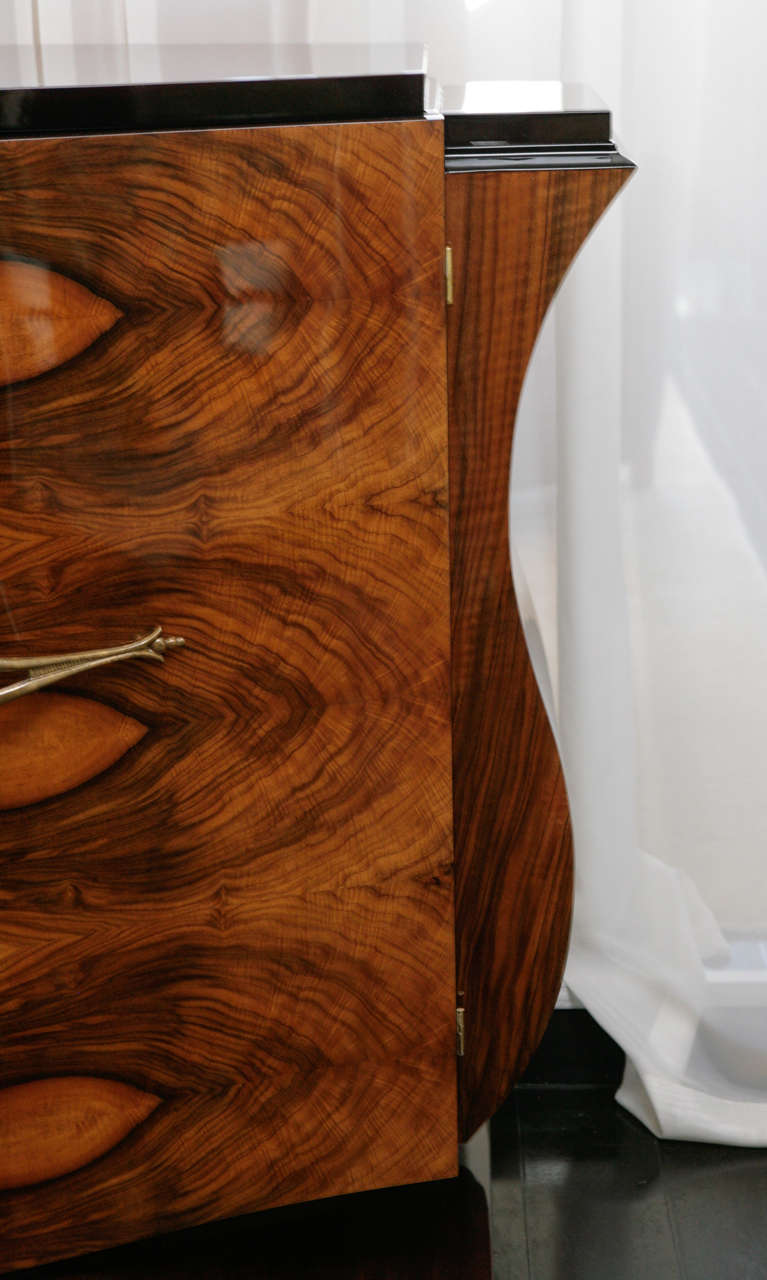 Art Deco Walnut Burl Sideboard In Excellent Condition In Los Angeles, CA