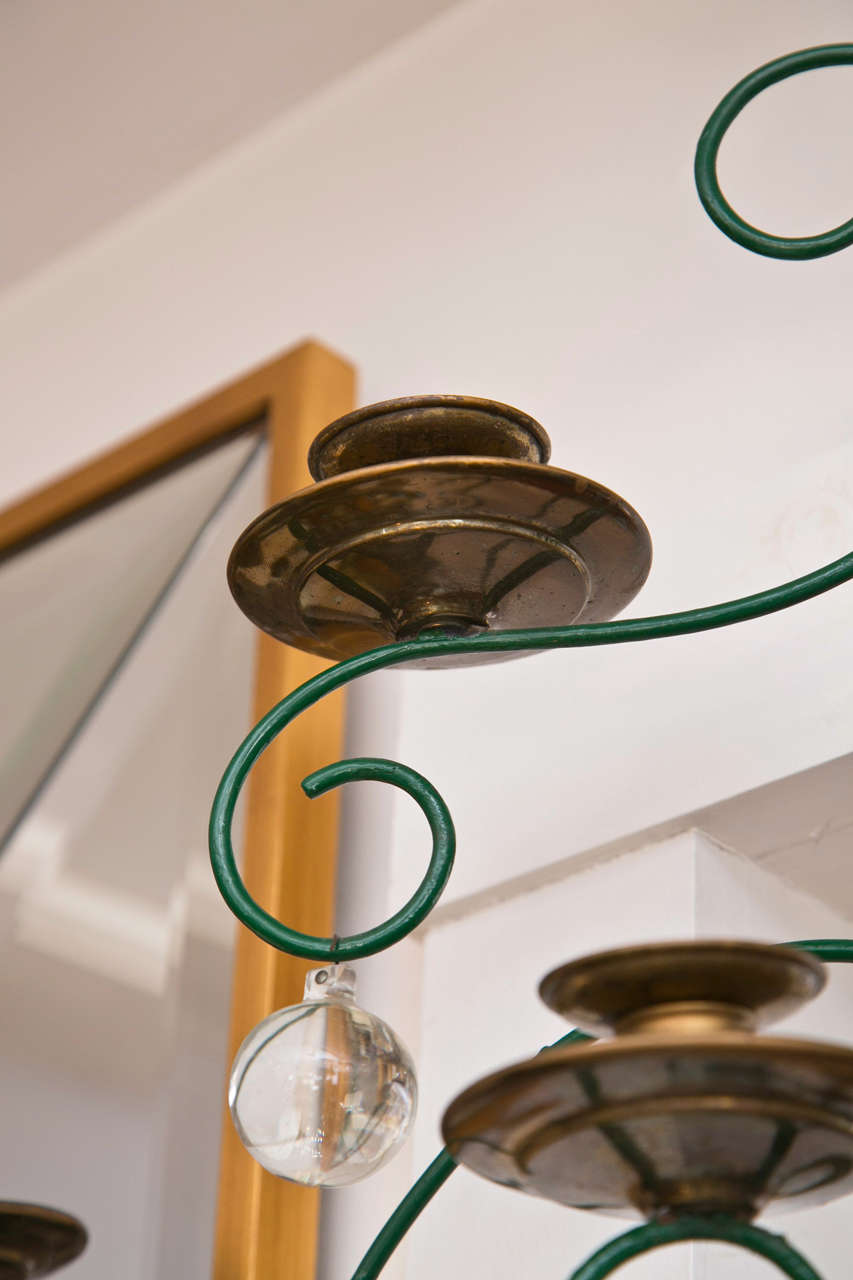 Brass Large and Unique Scrolled Wire Candle Sconce For Sale