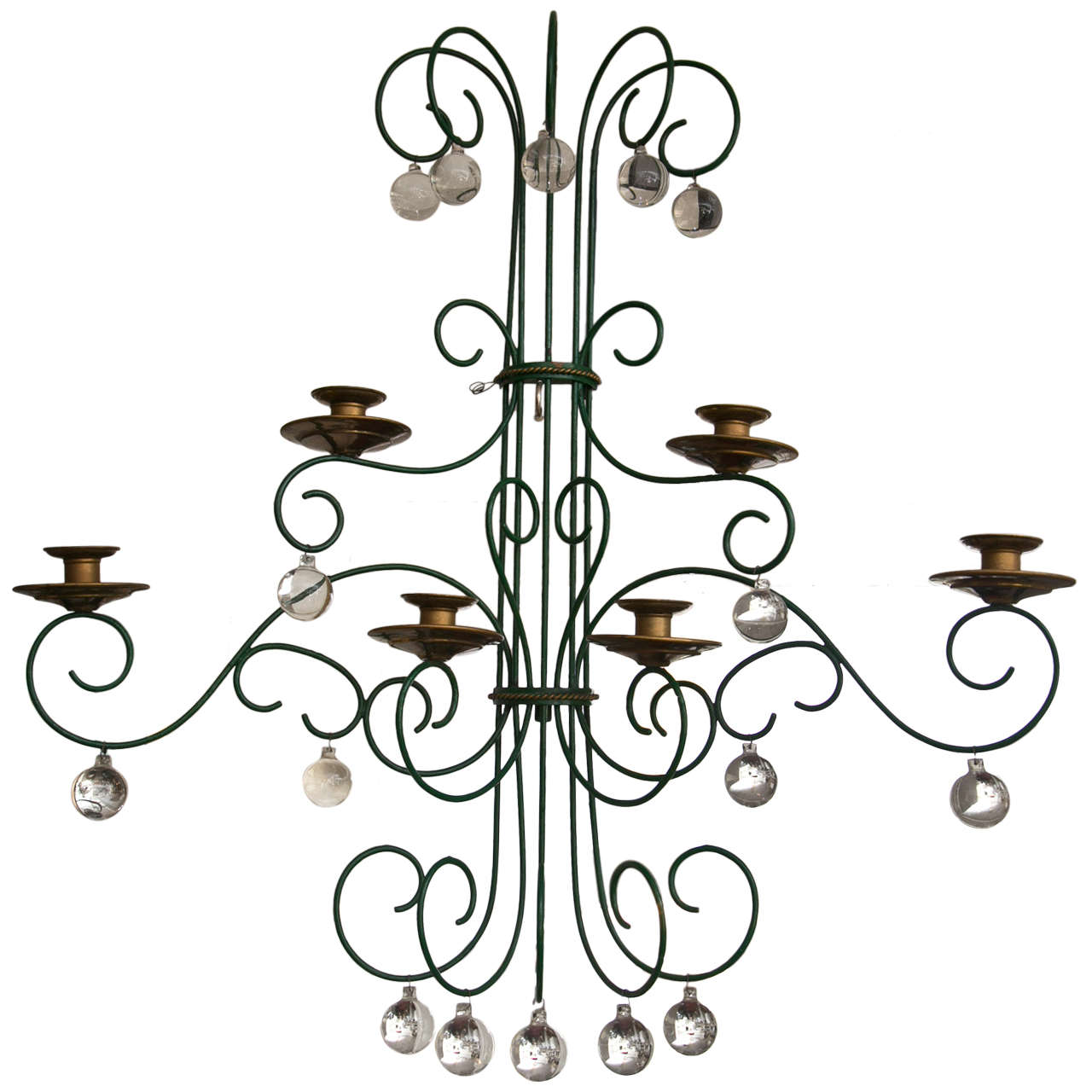 Large and Unique Scrolled Wire Candle Sconce For Sale