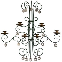 Large and Unique Scrolled Wire Candle Sconce